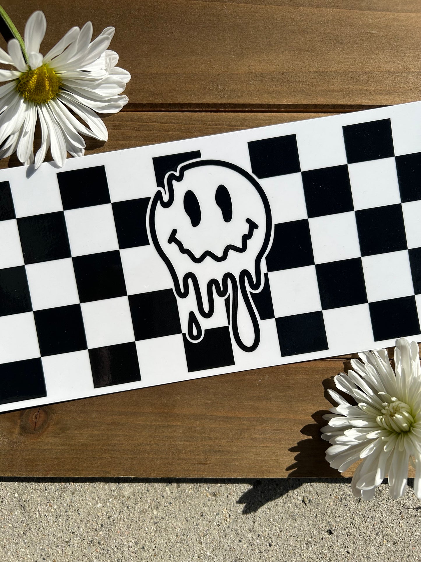 Drip smiley face decal