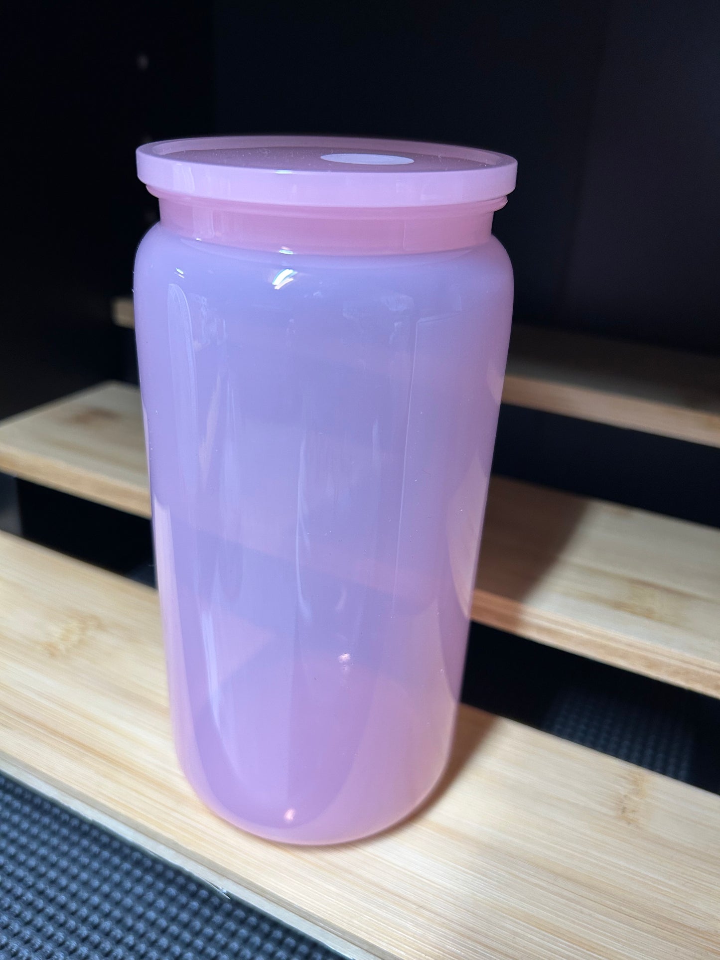 Pink plastic cup