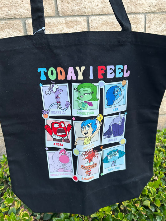 “Today I feel” tote bag