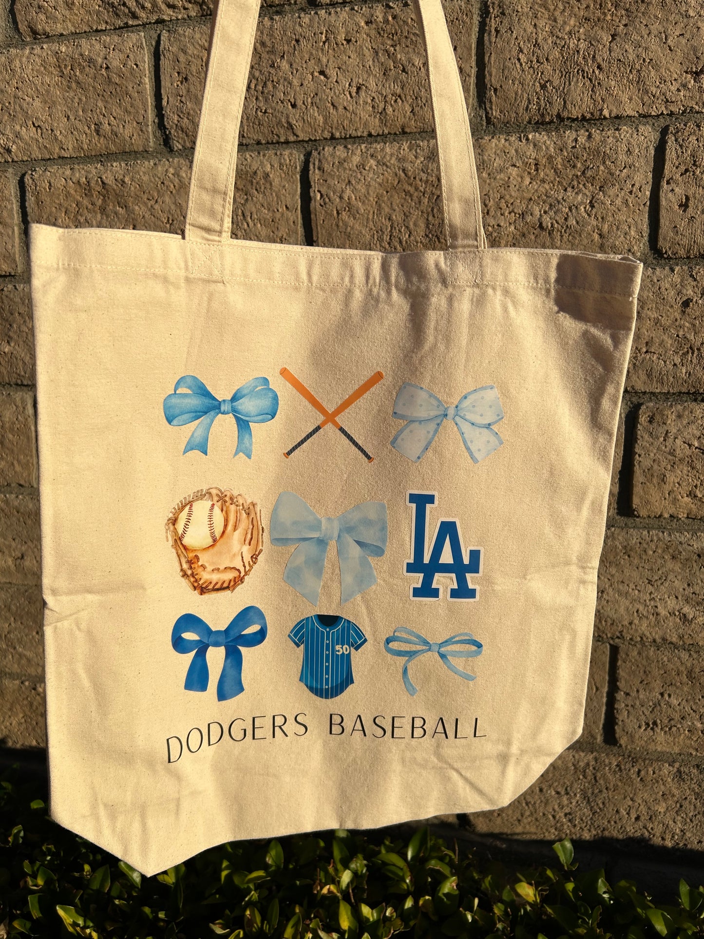 L.A baseball tote bag