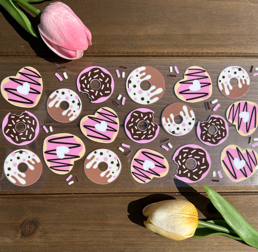 Donut hearts decal