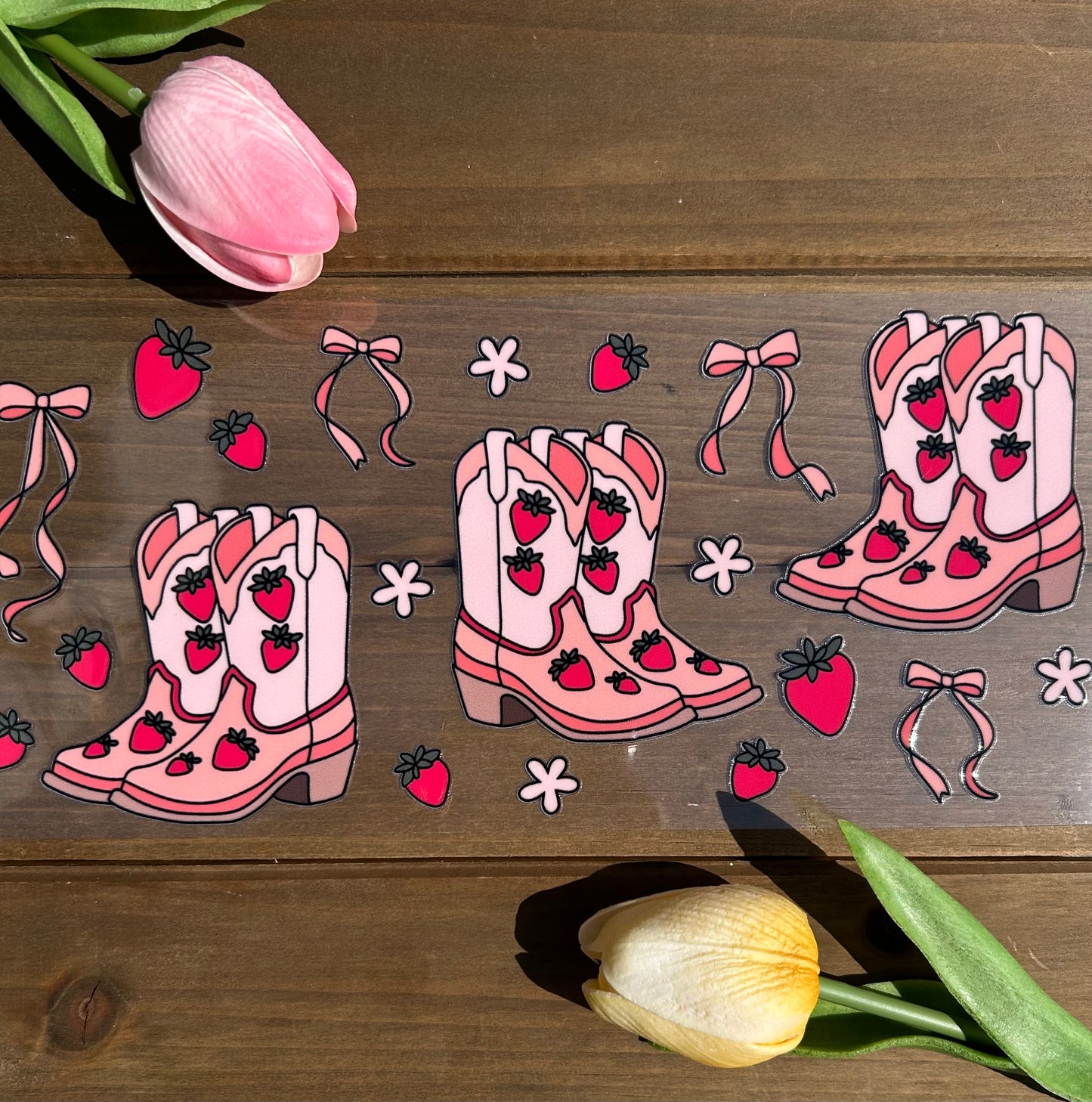 Strawberry cowboy boots decal